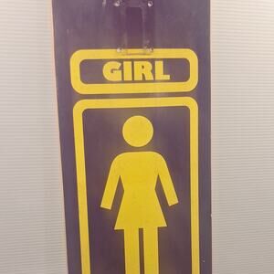 Girl purple Yellow Logo Graphic Skateboard Deck Featuring 8-Inch Size